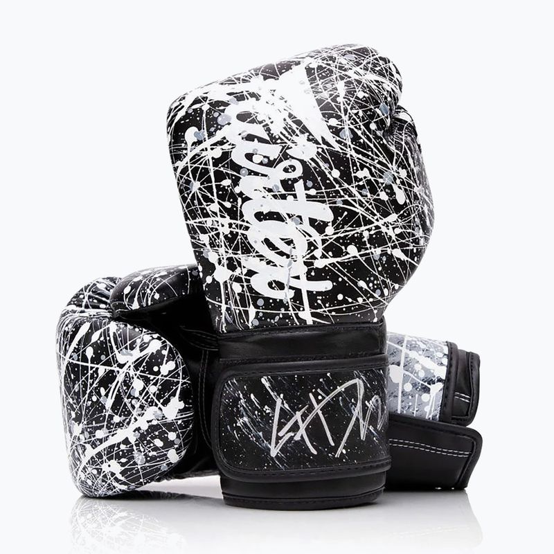 Боксови ръкавици Fairtex Microfiber Art Collections Painter black/white 4