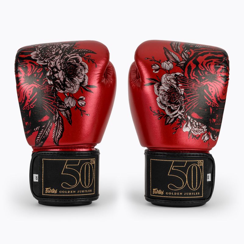 Червени боксови ръкавици Fairtex Golden Jubilee 2