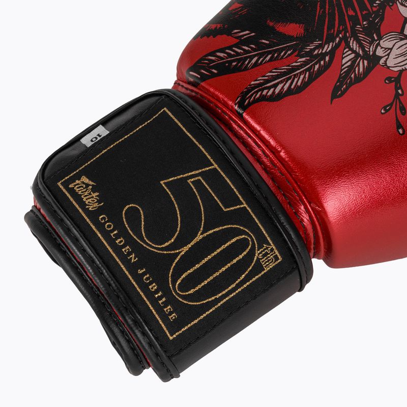 Червени боксови ръкавици Fairtex Golden Jubilee 6