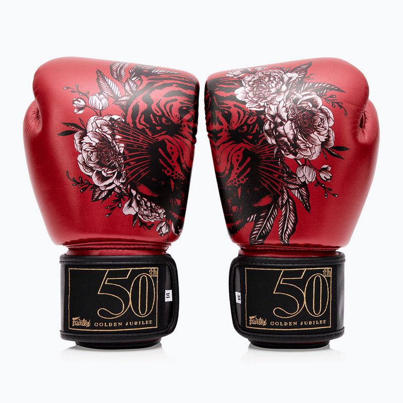 Червени боксови ръкавици Fairtex Golden Jubilee