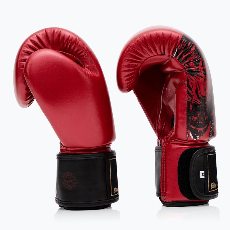 Червени боксови ръкавици Fairtex Golden Jubilee 3
