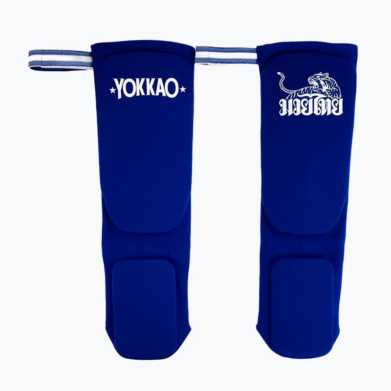 Протектори за подбедрици YOKKAO Muay Thai Boxing blue cotton