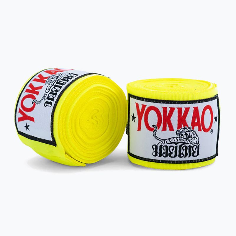 Боксови бандажи YOKKAO Premium Handwraps 400 cm neon yellow