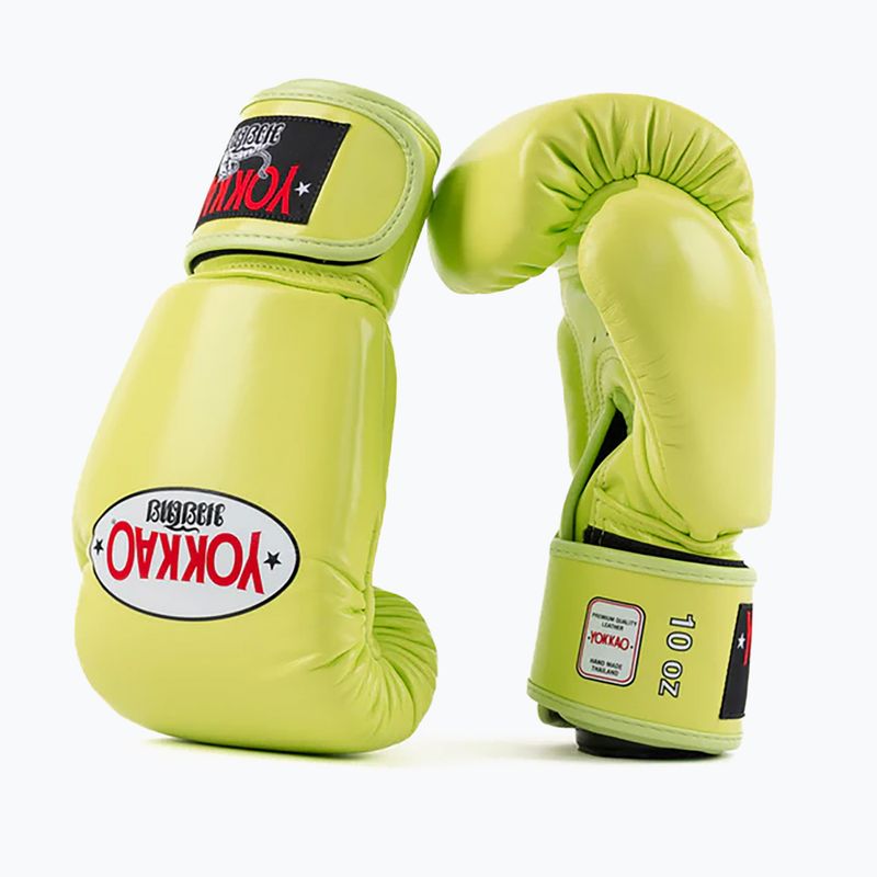 Мъжки боксови ръкавици YOKKAO Matrix lime punch 2
