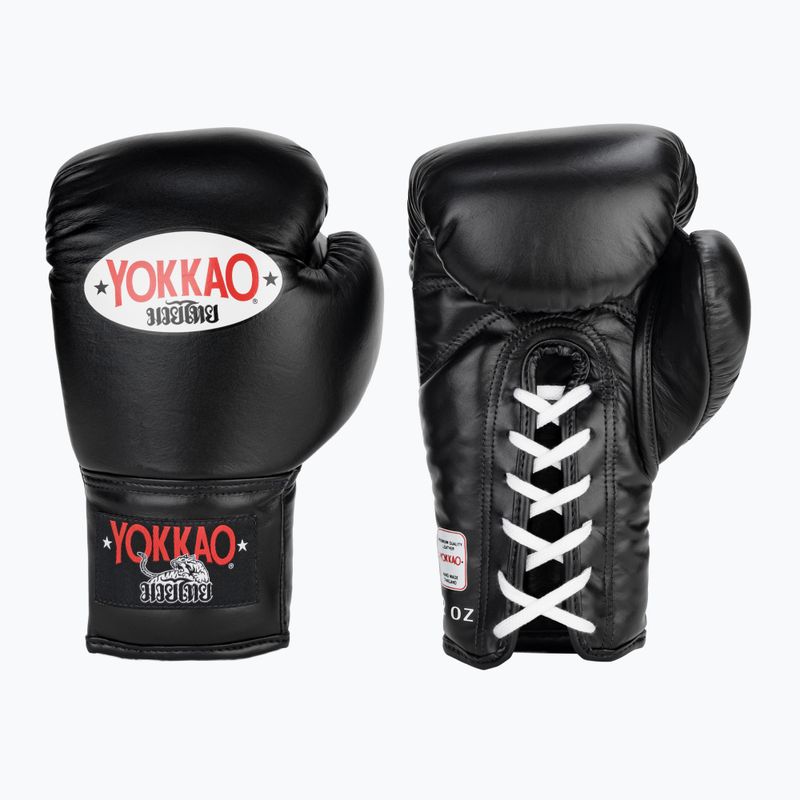 Мъжки боксови ръкавици YOKKAO Matrix Lace Up black