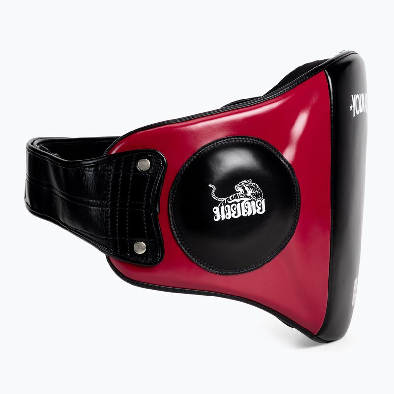 YOKKAO ударен тренировъчен колан за корем черен/червен BYPL-18 2