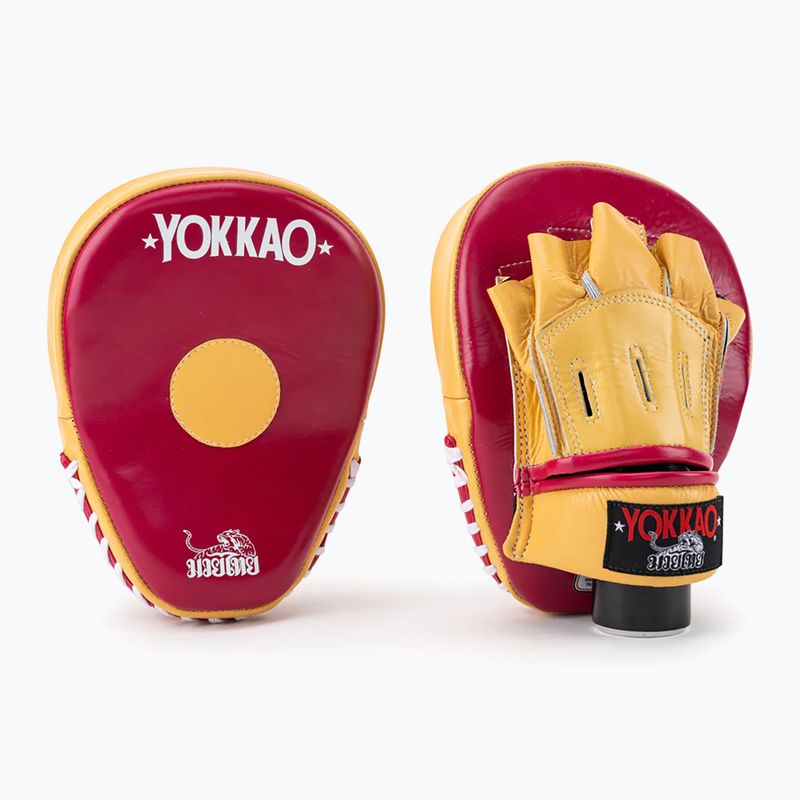 YOKKAO Focus Mitts Отворени тренировъчни дискове червено-жълти FYML-21 2