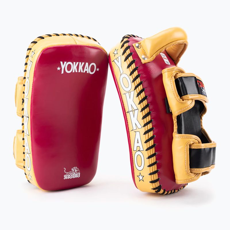 YOKKAO Curved Kick Pads червено/жълто KYPCL-21 дискове за обучение 2
