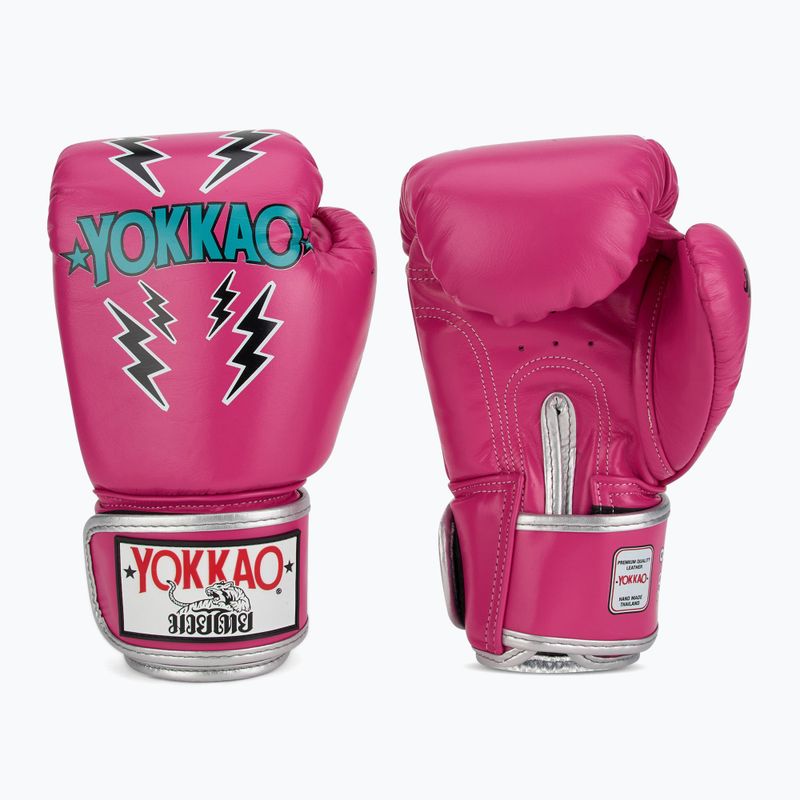 Мъжки боксови ръкавици YOKKAO Stadium fuchsia