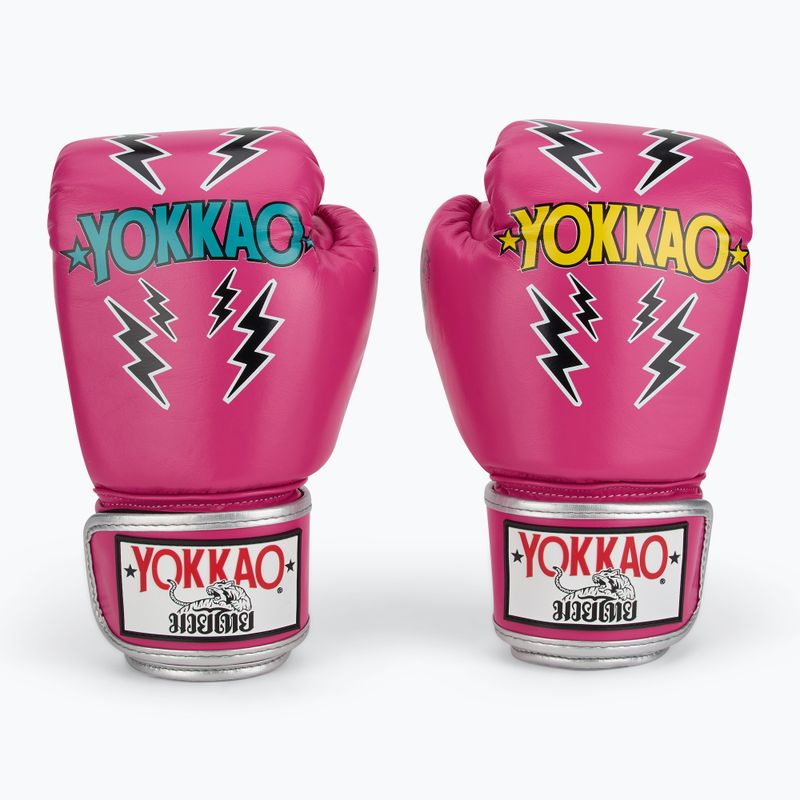 Мъжки боксови ръкавици YOKKAO Stadium fuchsia 2