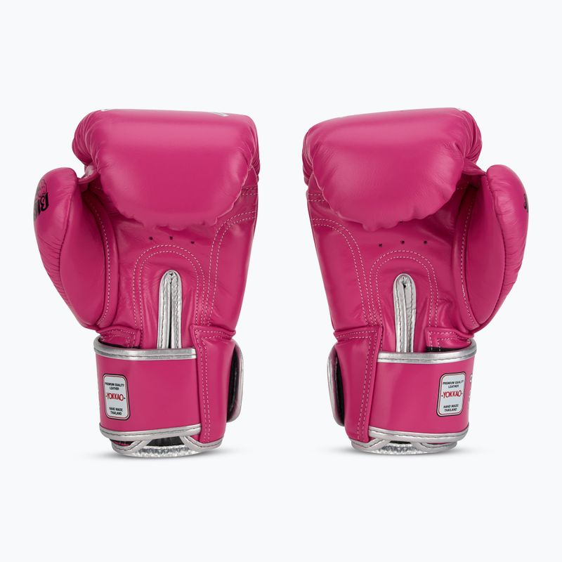Мъжки боксови ръкавици YOKKAO Stadium fuchsia 3