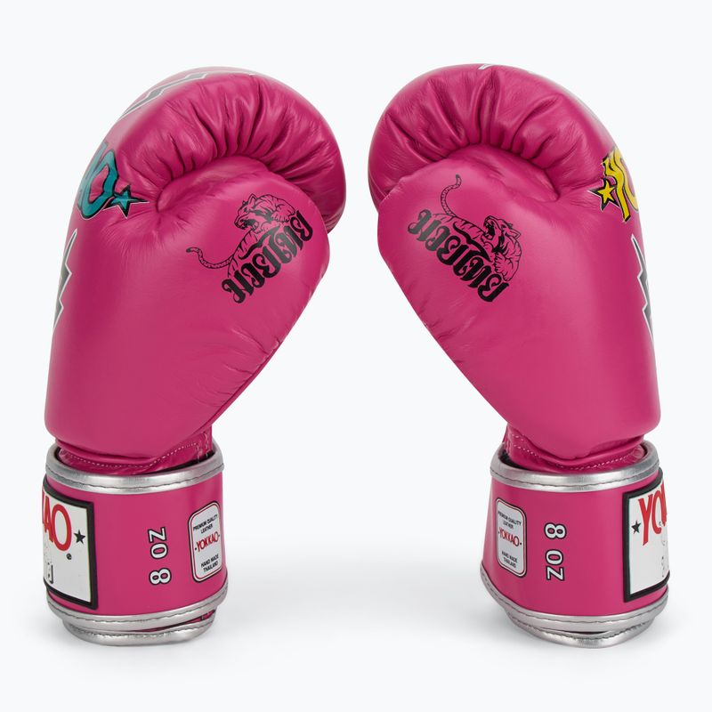 Мъжки боксови ръкавици YOKKAO Stadium fuchsia 4