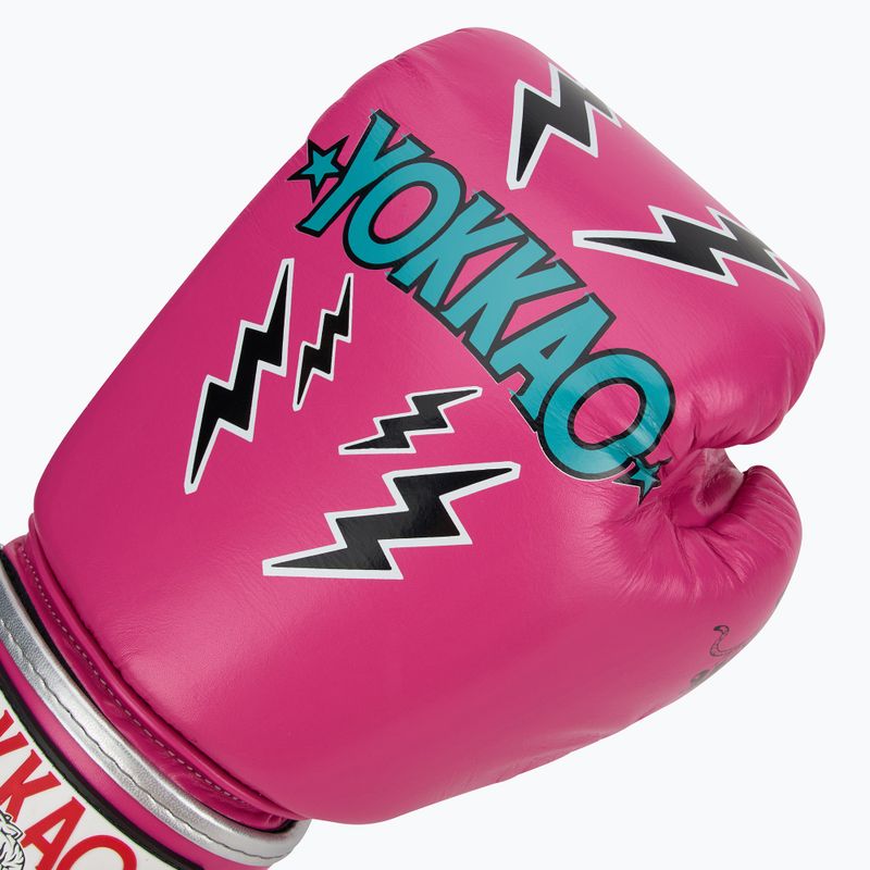 Мъжки боксови ръкавици YOKKAO Stadium fuchsia 5