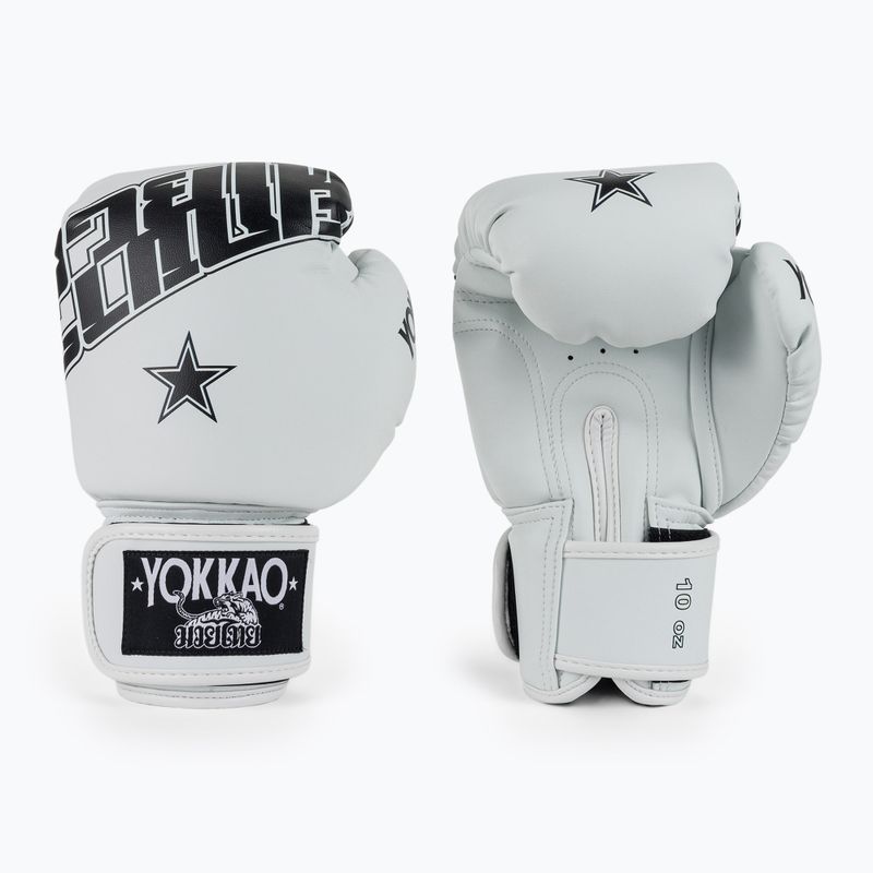 Боксьорски ръкавици YOKKAO Lettering Boxing white