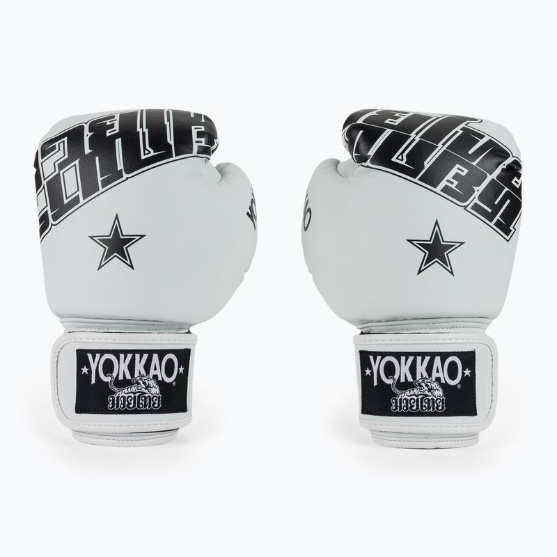 Боксьорски ръкавици YOKKAO Lettering Boxing white 2