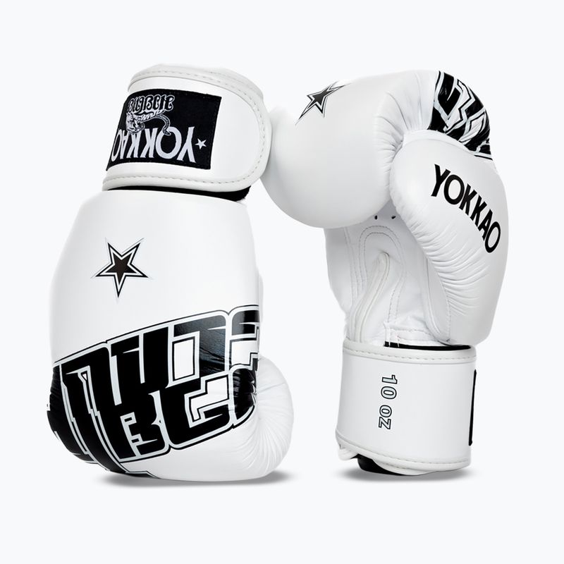 Боксови ръкавици YOKKAO Lettering Boxing white