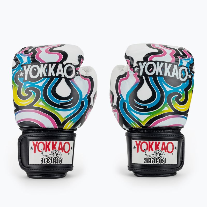 Мъжки боксови ръкавици YOKKAO Flames white 2