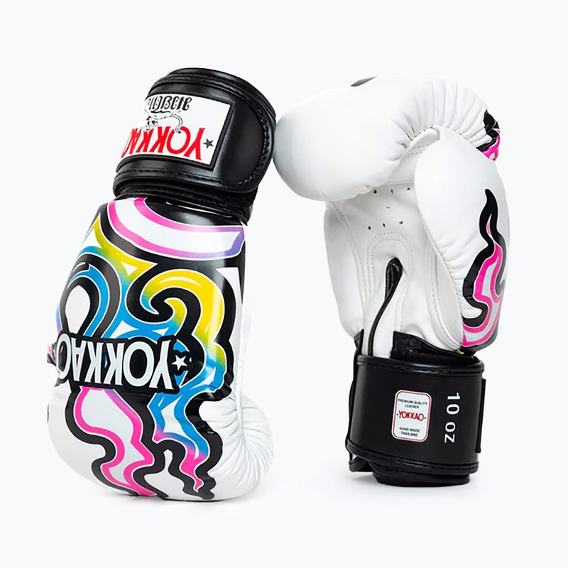 Мъжки боксови ръкавици YOKKAO Flames white 2