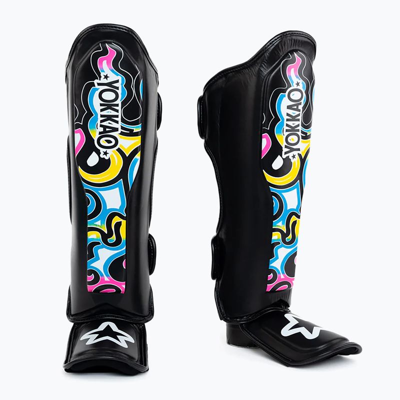 Протектори за подбедрици и стъпала Yokkao Flames black 2