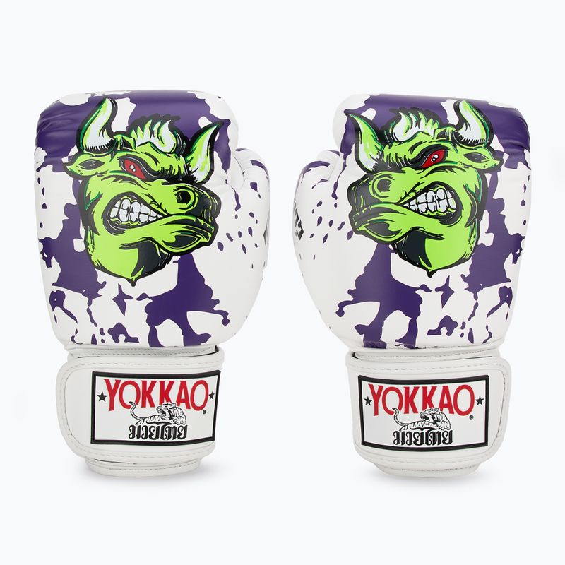 Мъжки боксови ръкавици YOKKAO Angry Bull бели 2