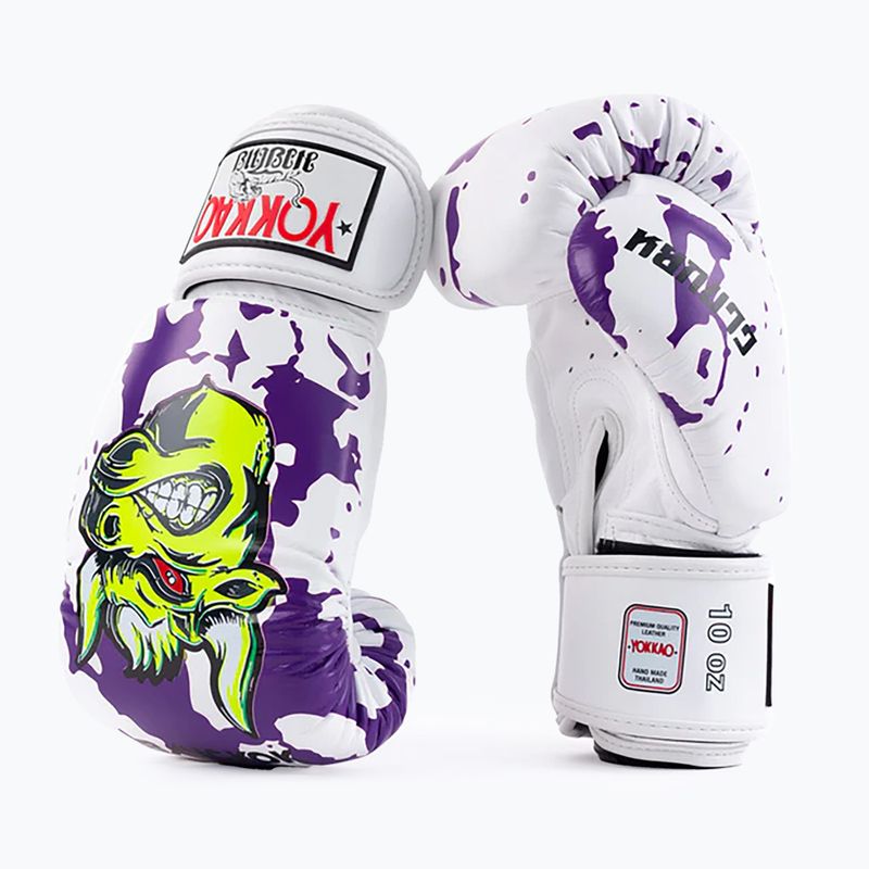 Мъжки боксови ръкавици YOKKAO Angry Bull бели 8