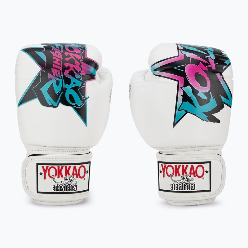 Мъжки боксови ръкавици YOKKAO Fighter KO white 2