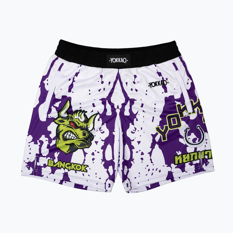 Мъжки шорти за тренировка YOKKAO Angry Bull Workout white