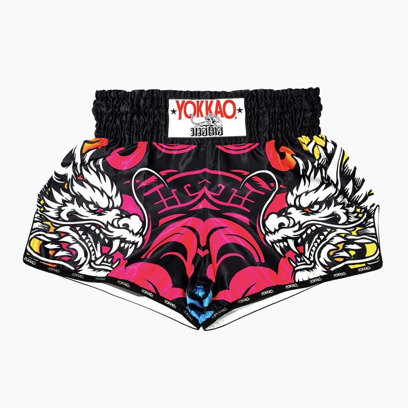 Мъжки шорти за тренировка YOKKAO Dragon Muay Thai pink/blue 5
