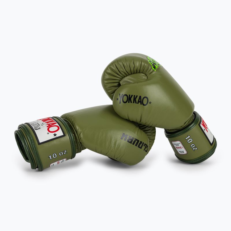 Боксьорски ръкавици YOKKAO Late Show Boxing olive 7