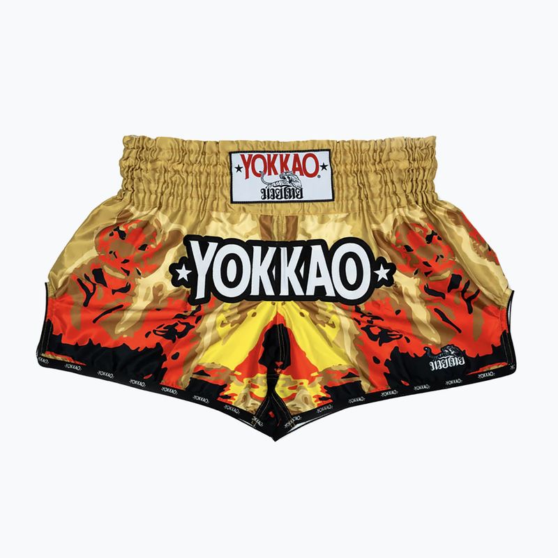 Мъжки шорти за тренировка YOKKAO Tiger Family Muay Thai gold