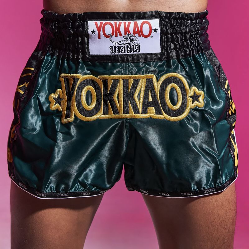 Мъжки тренировъчни шорти YOKKAO Original Muay Thai green 7