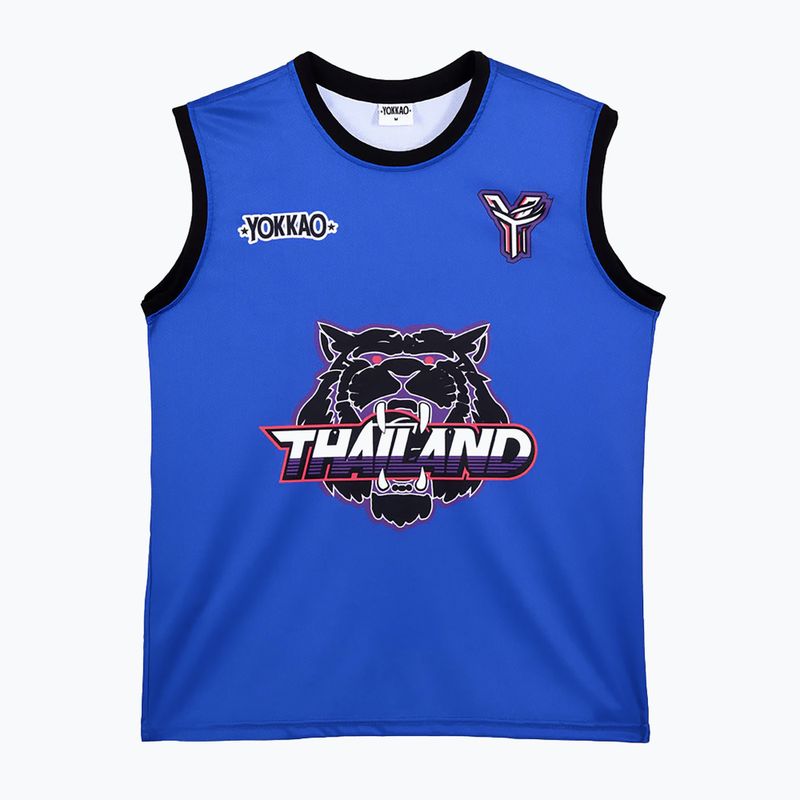 Мъжка тениска за тренировка YOKKAO Tiger Workout Tank Top blue
