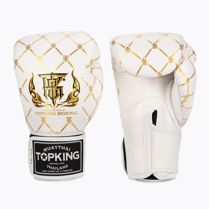 Боксови ръкавици Top King Chain white/gold