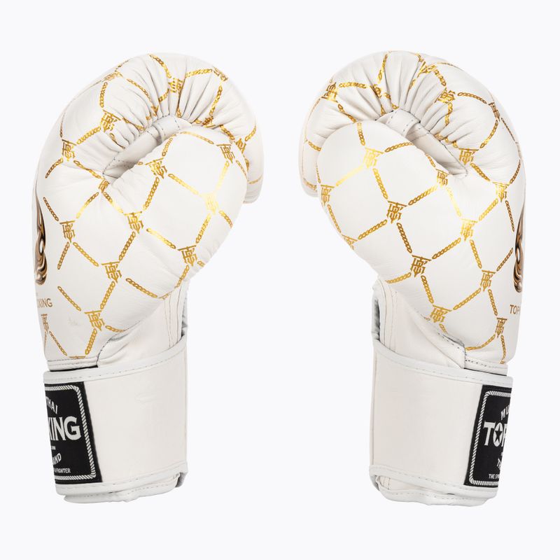 Боксови ръкавици Top King Chain white/gold 3