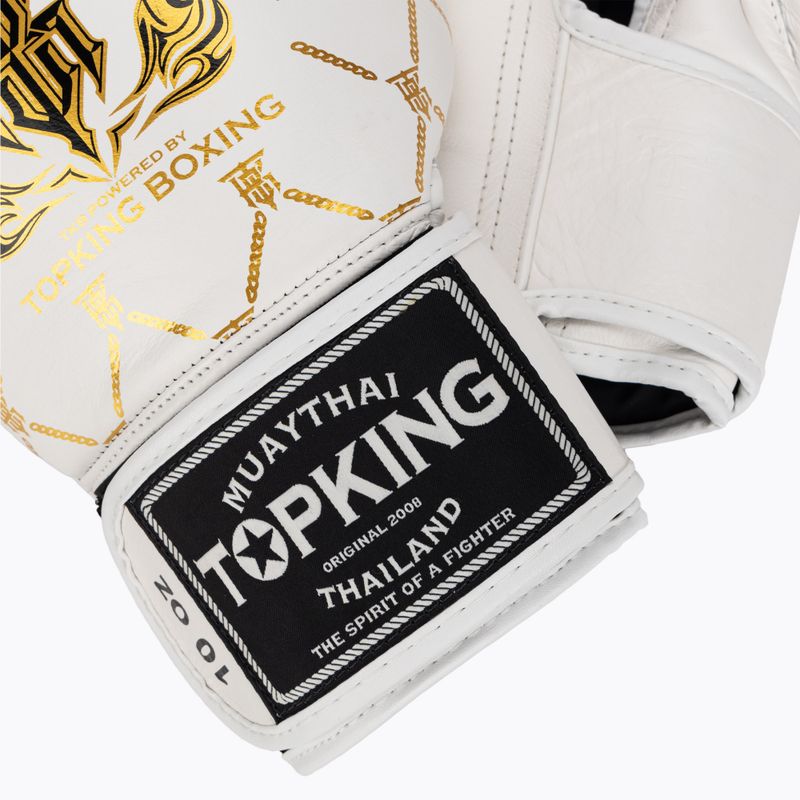 Боксови ръкавици Top King Chain white/gold 4