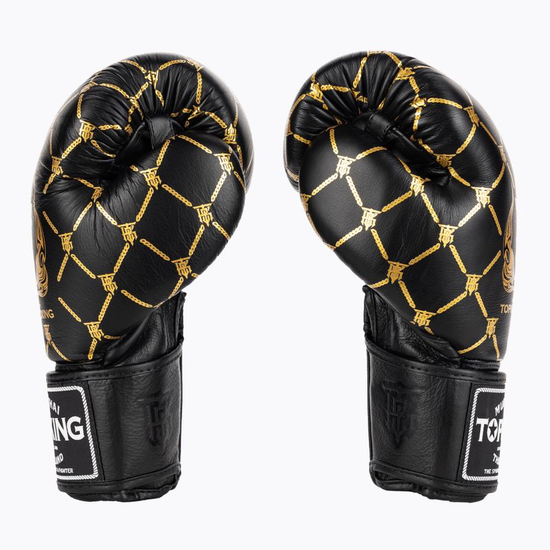 Боксови ръкавици Top King Chain black/gold 3