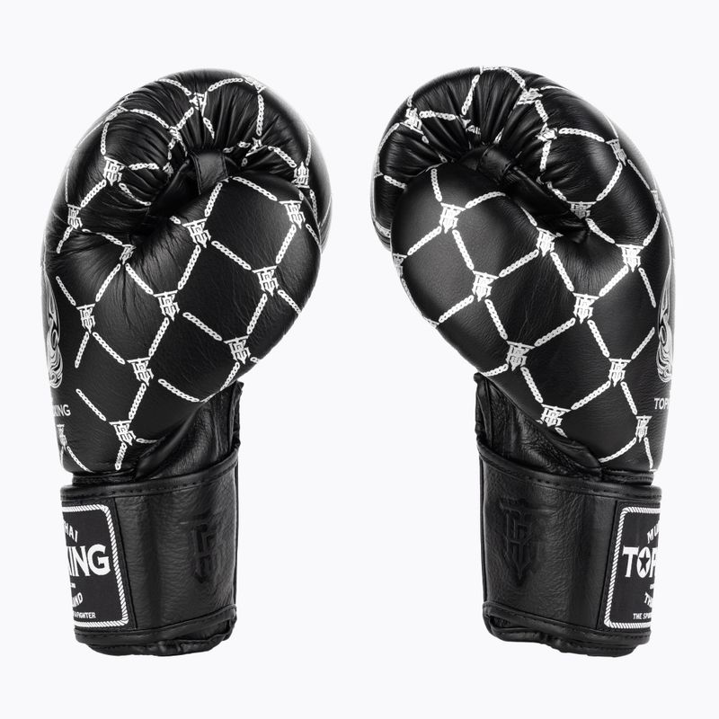 Боксови ръкавици Top King Boxing Chain black/silver 3