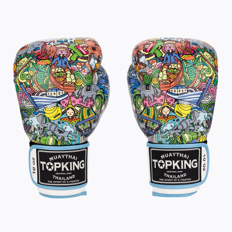 Боксови ръкавици Top King Boxing Culture white/blue