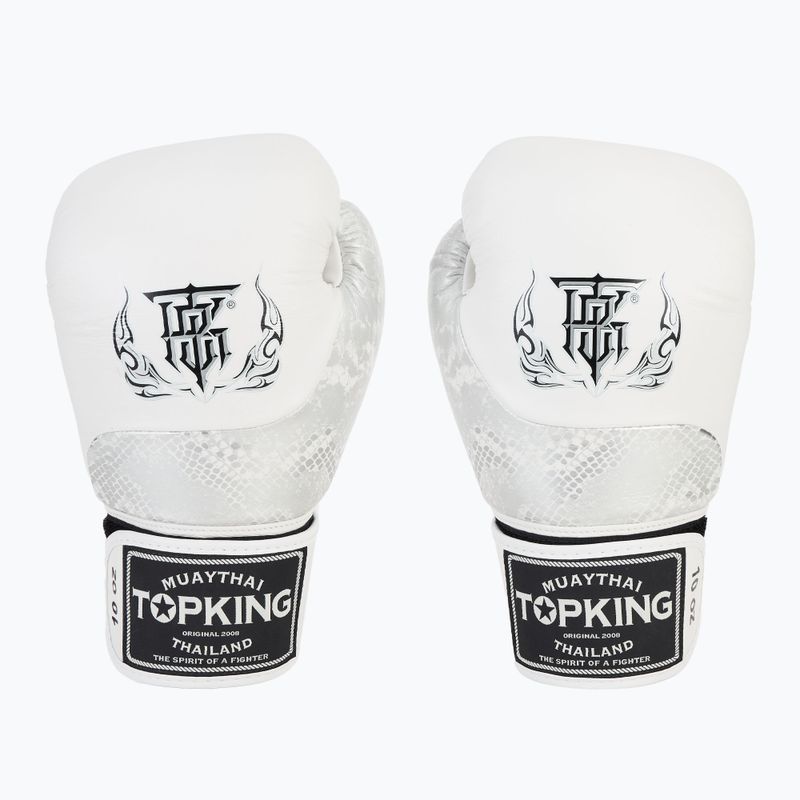 Боксови ръкавици Top King Muay Thai Power Snake white/silver 2