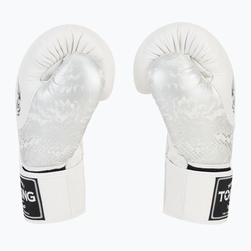 Боксови ръкавици Top King Muay Thai Power Snake white/silver 4