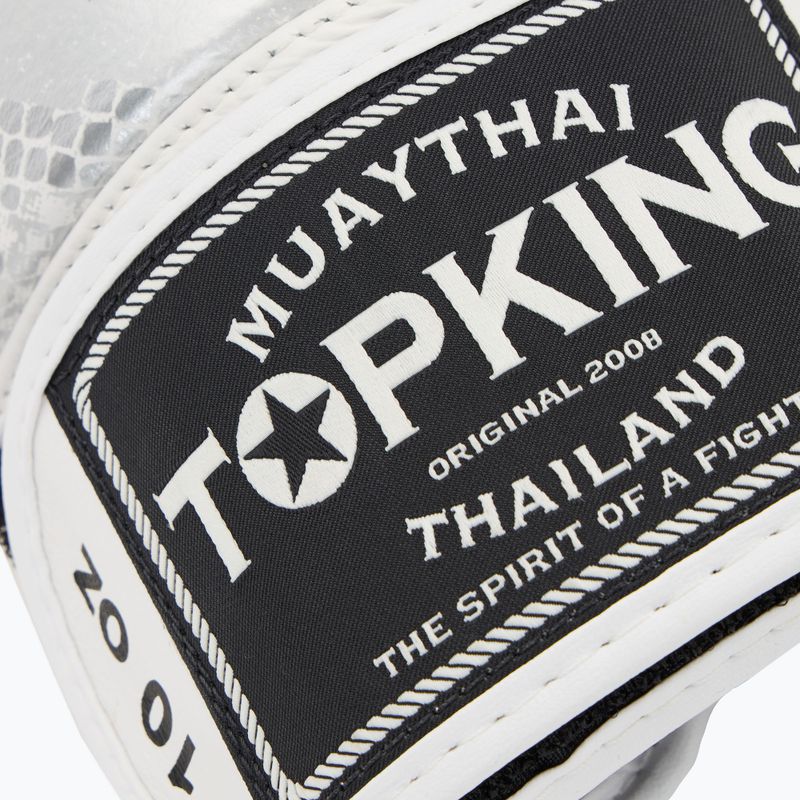 Боксови ръкавици Top King Muay Thai Power Snake white/silver 5