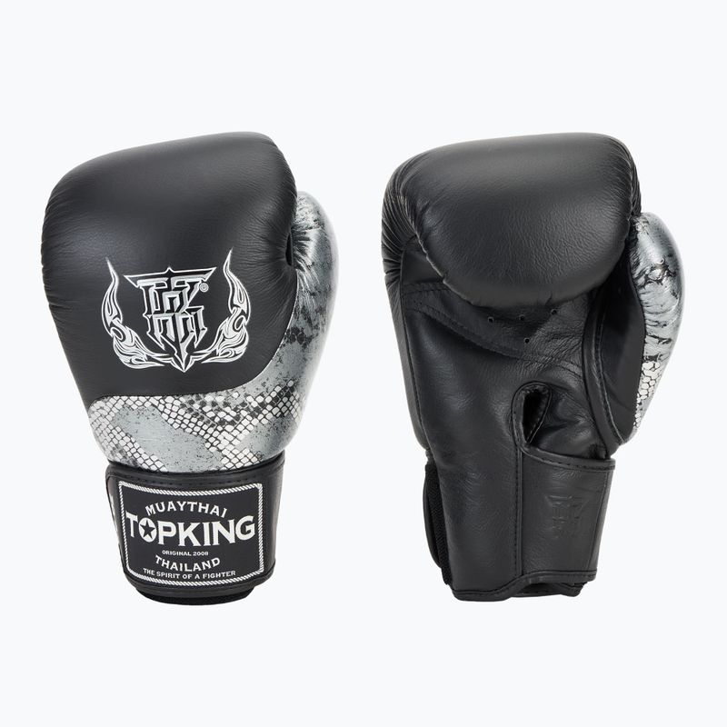 Боксови ръкавици Top King Muay Thai Power Snake black/silver