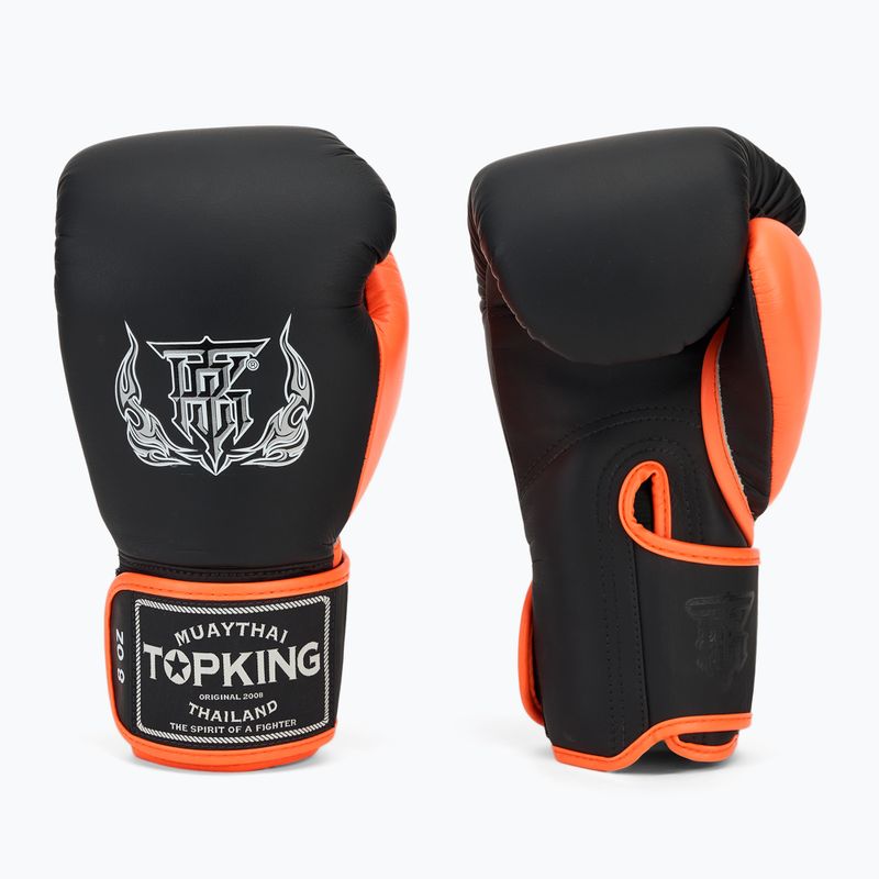 Боксови ръкавици Top King Reborn Semi Leather white/orange 3