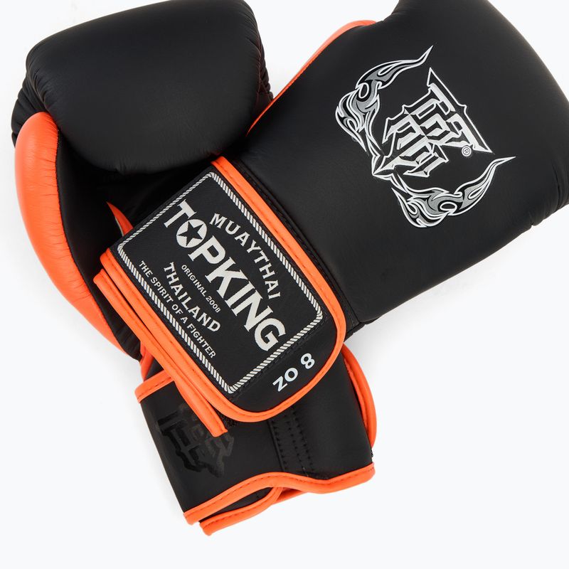 Боксови ръкавици Top King Reborn Semi Leather white/orange 5