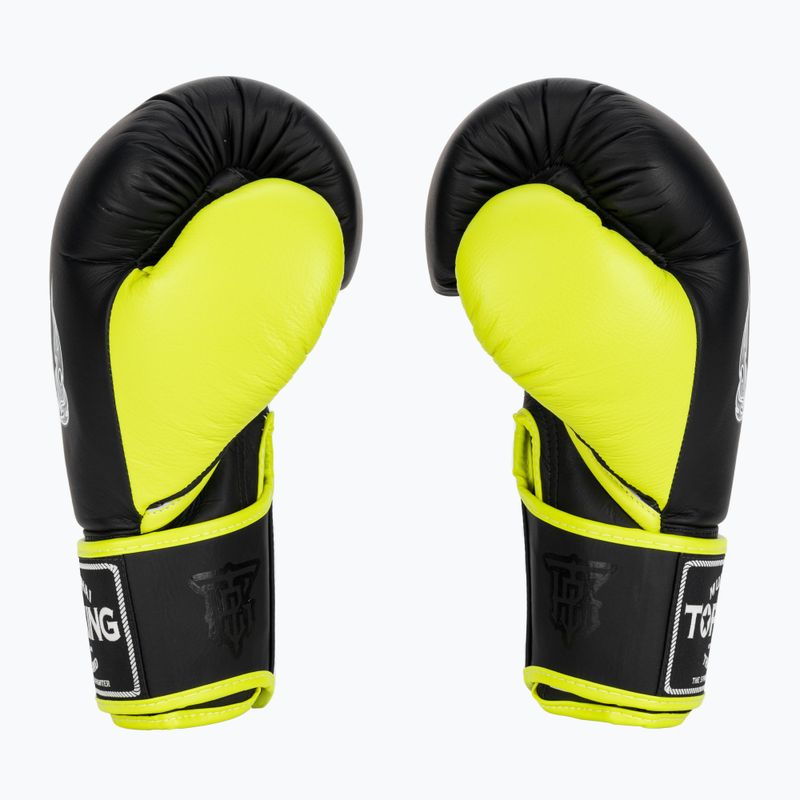 Боксови ръкавици Top King Reborn Semi Leather black/yellow 3