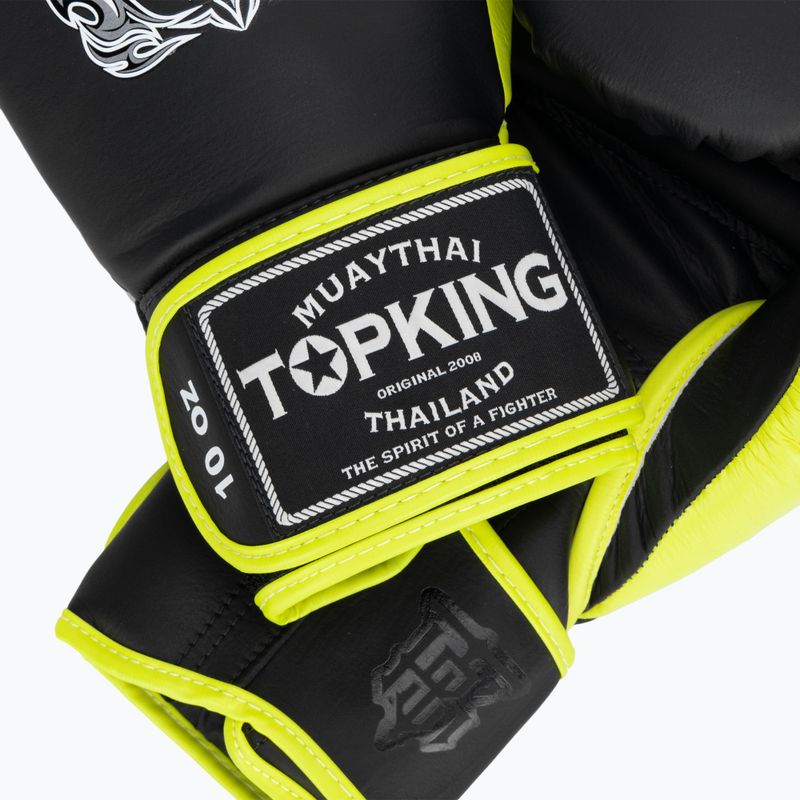 Боксови ръкавици Top King Reborn Semi Leather black/yellow 4