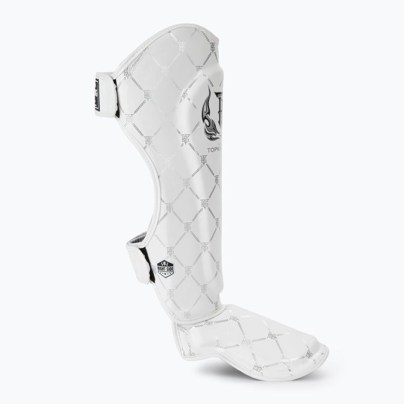 Протектори за подбедрица и стъпала Top King Chain Semi Leather white/silver 2