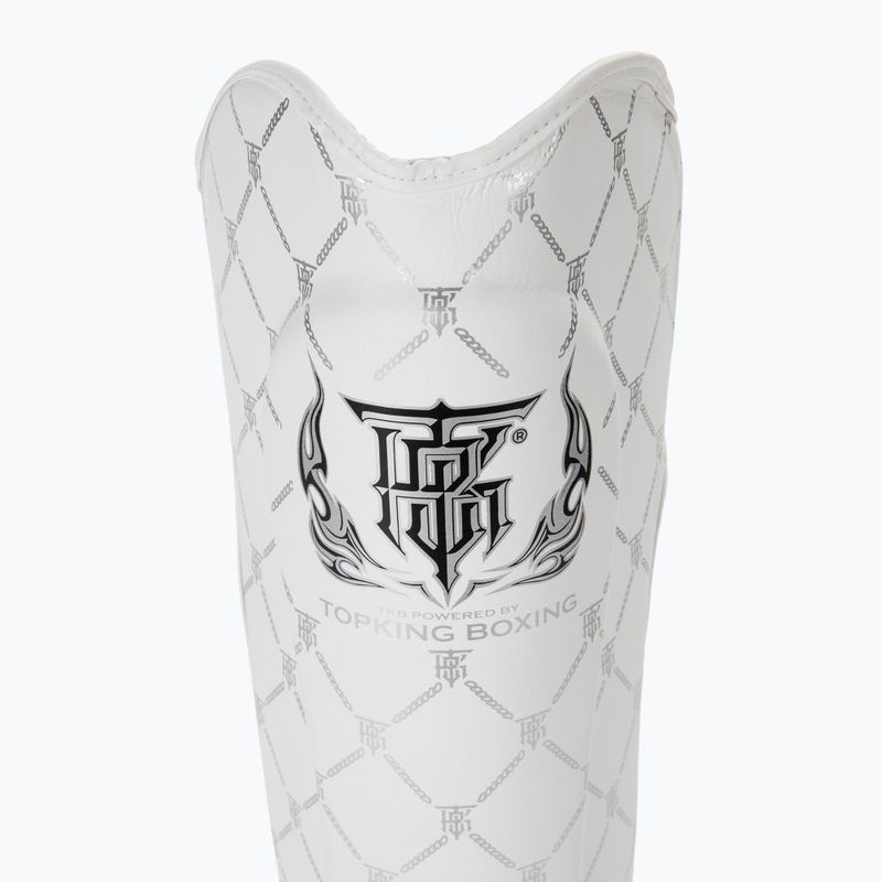 Протектори за подбедрица и стъпала Top King Chain Semi Leather white/silver 5