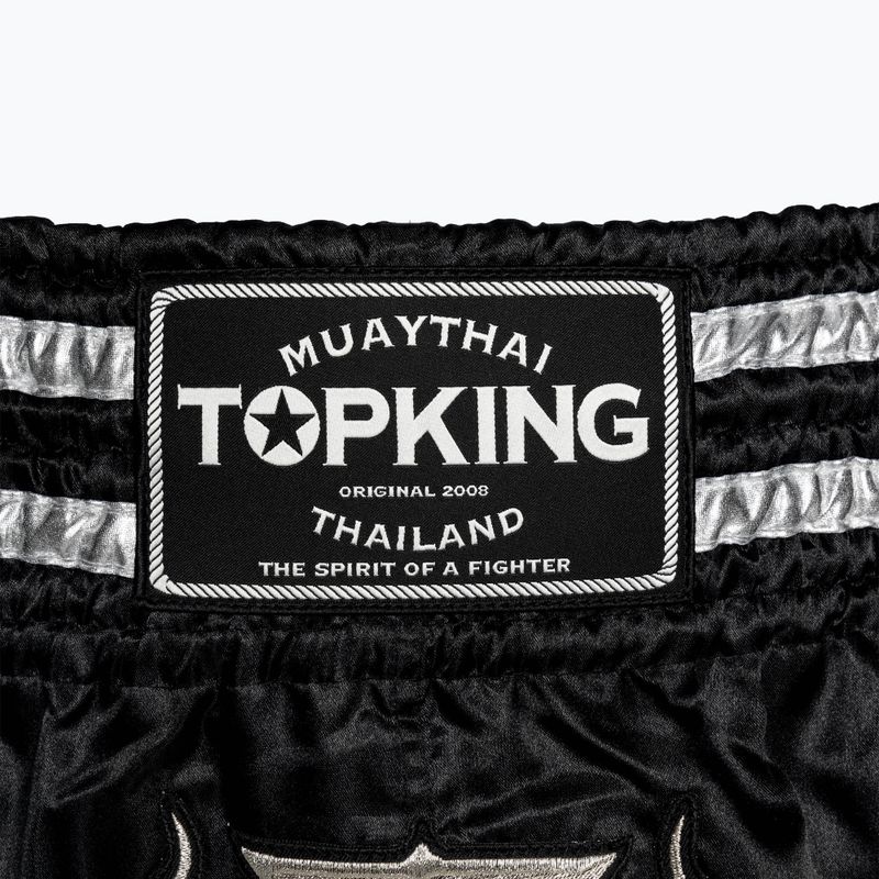 Тренировъчни шорти Top King Kickboxing черни/сребърни 3
