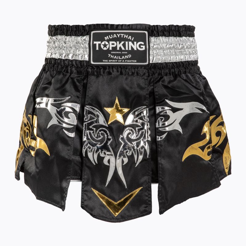 Шорти за тренировка Top King Thai Boxing black/white/gold